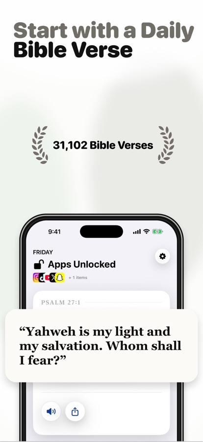 Bible Focus daily reading goal screen