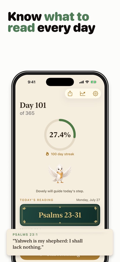 Dovely daily Bible reading screen